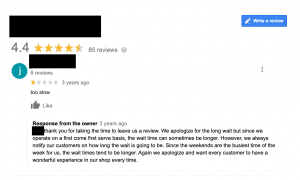 negative google reviews auto shop
