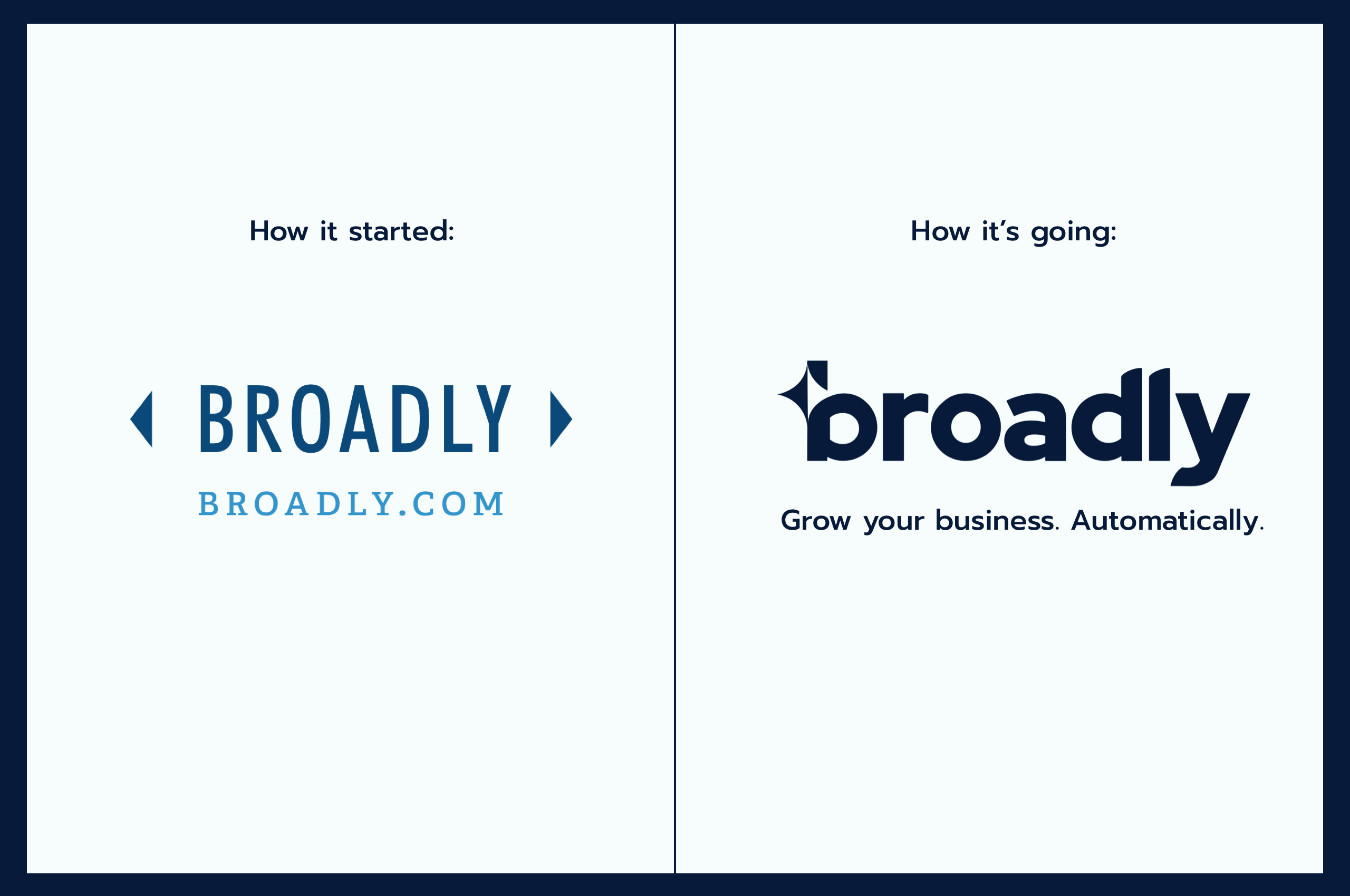 Old Broadly logo compared to the new Broadly logo