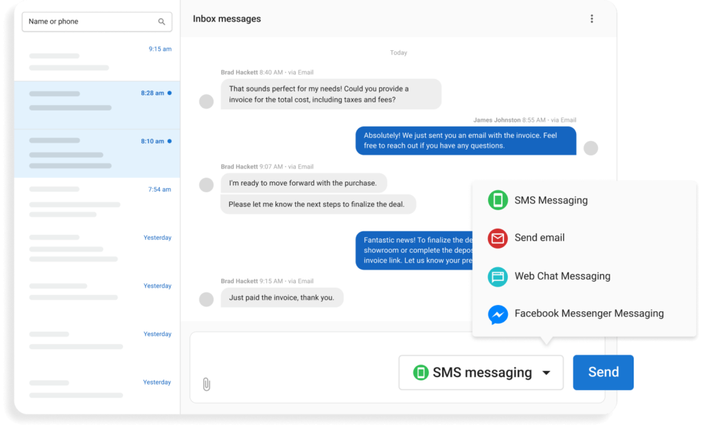 Broadly's Inbox Messages - CRM for Home Services